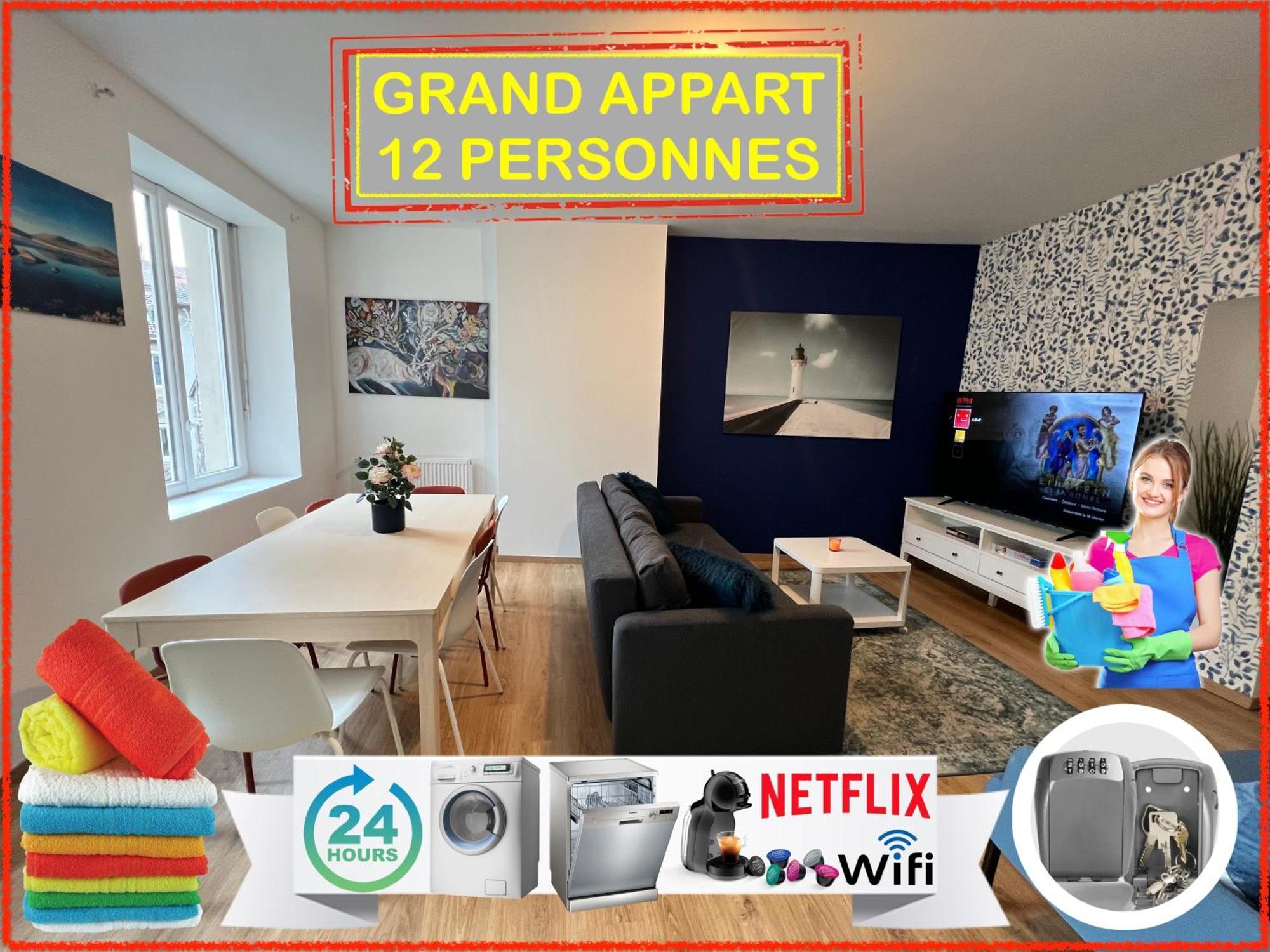 24 Chic & Cosy Grand Appart 88M2 Parking Gratuit Hypercentre Netflix 圣艾蒂安 外观 照片